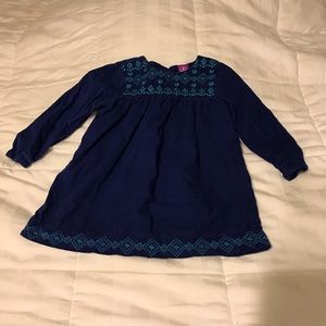 Long sleeve blue dress